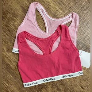 NWT Calvin Klein Pink Modern Cotton Unlined Bralette Size Small
